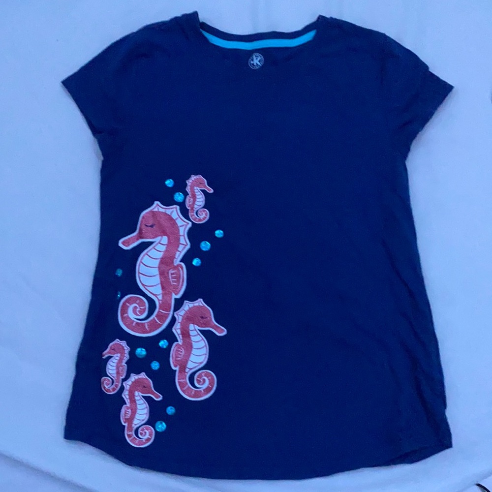 JK GIRLS SHORT SLEEVE TEE SEAHORSES
